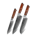 Set 3 cuchillos: Chef, Santoku y Utilitario · Yu Damasco