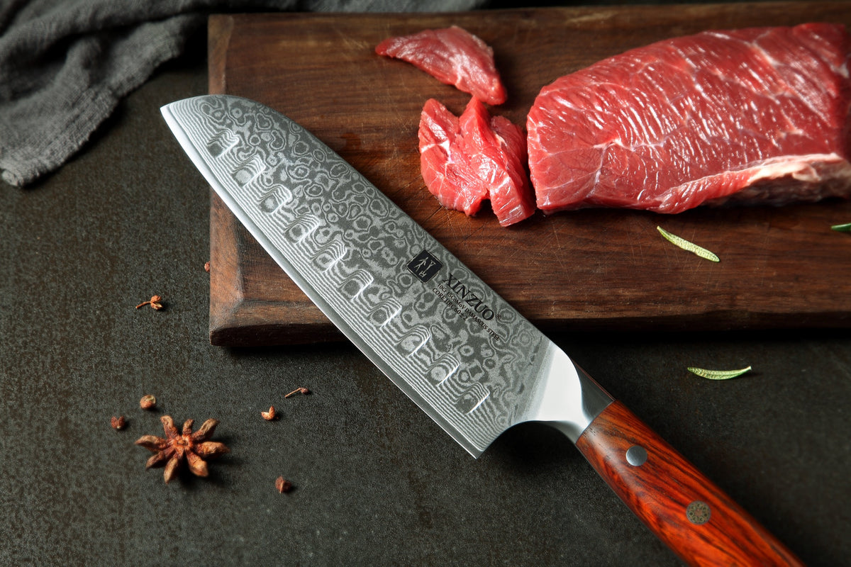 Cuchillo Santoku 18 cm · Yu Damasco