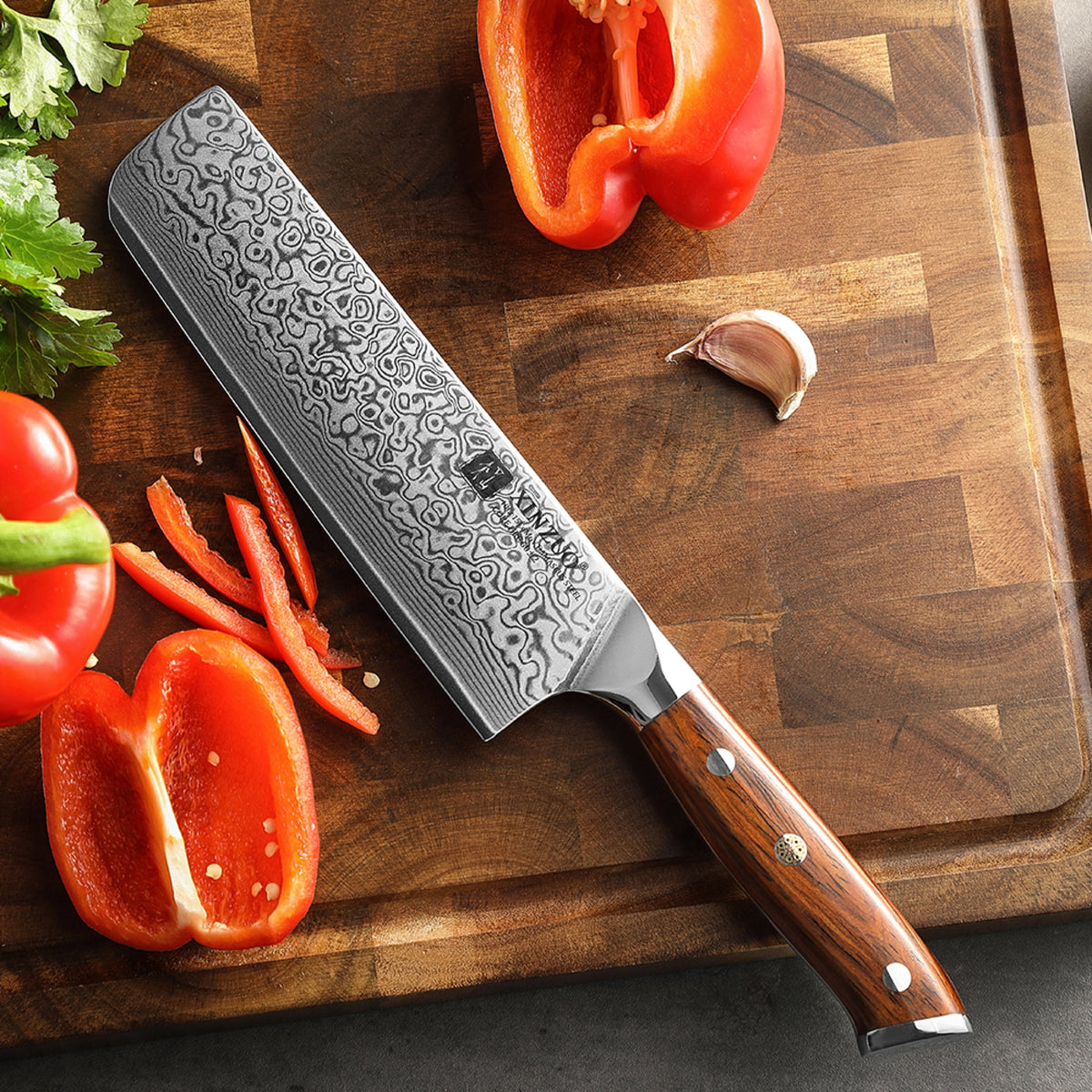 Cuchillo Nakiri 18,5 cm · Yu Damasco