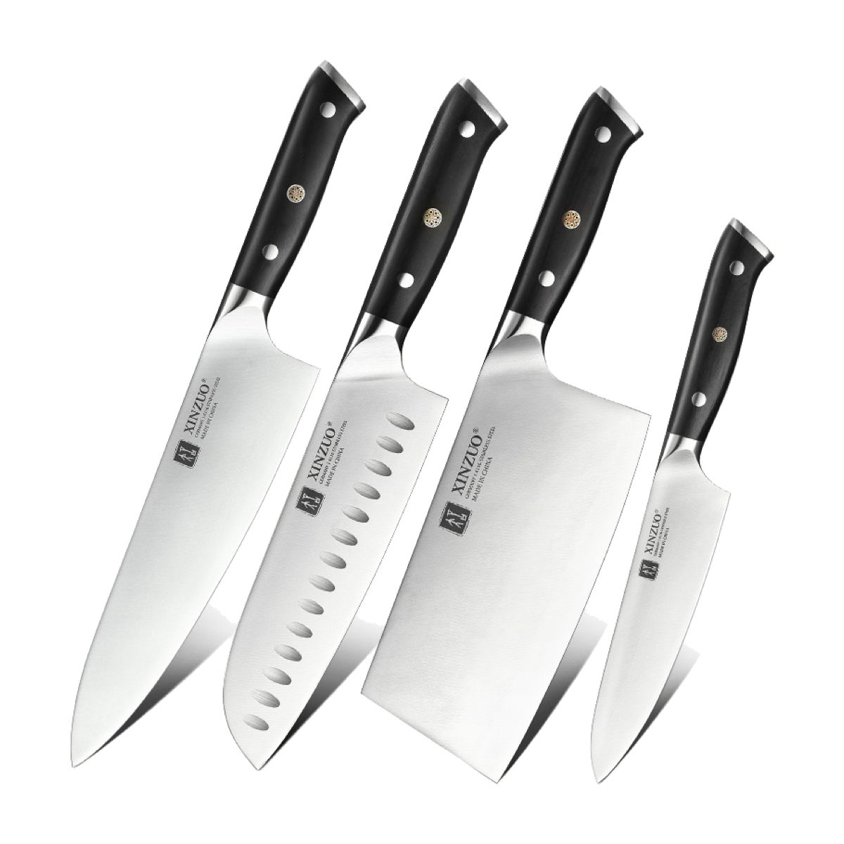 Set 4 cuchillos con Cuchilla China · Yu Acero Alemán