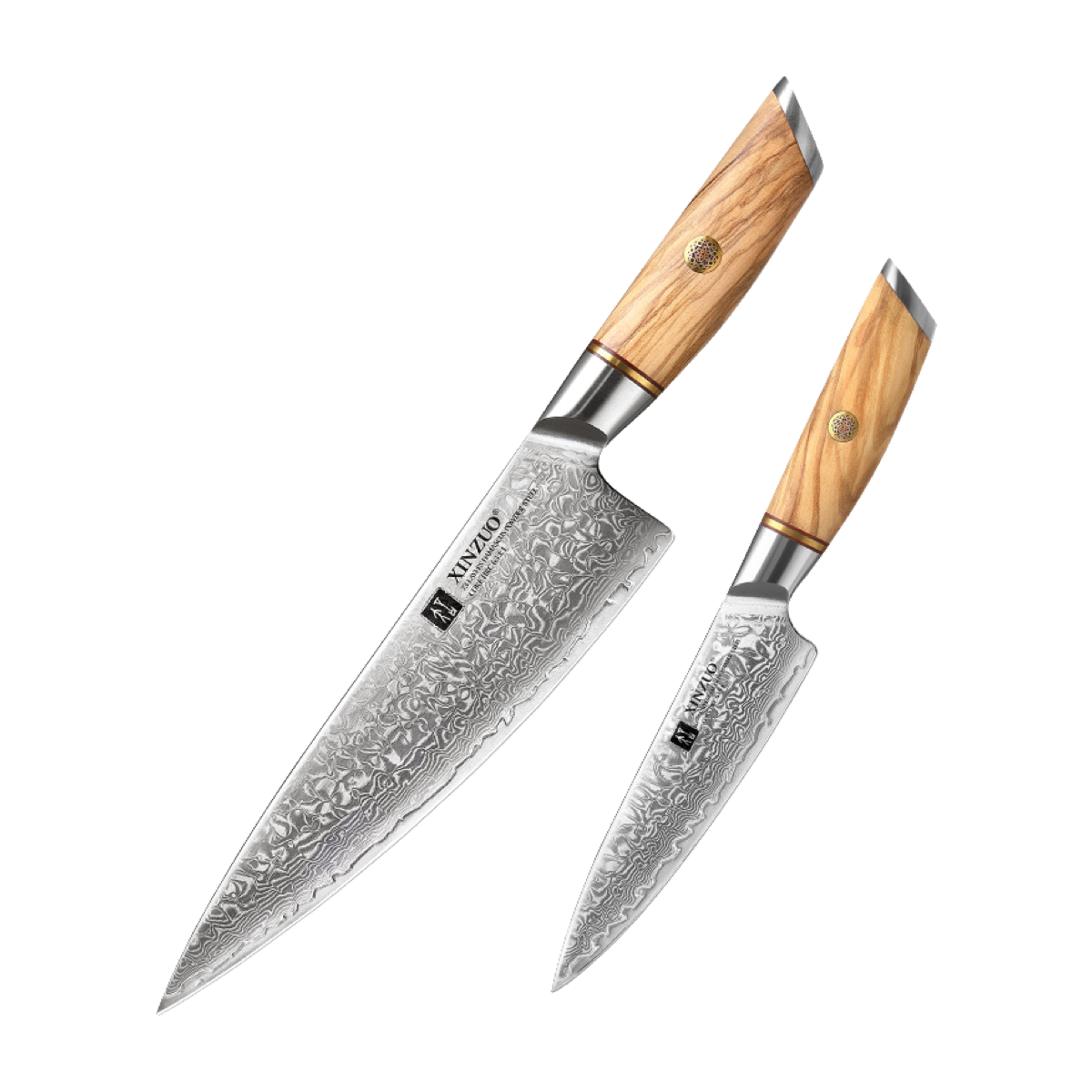 Set 2 cuchillos: Chef y Utilitario · Lan Damasco