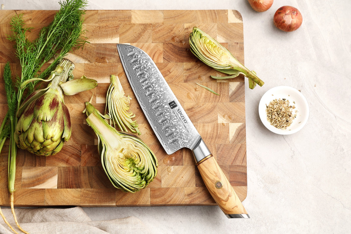 Cuchillo Santoku 18 cm · Lan Damasco