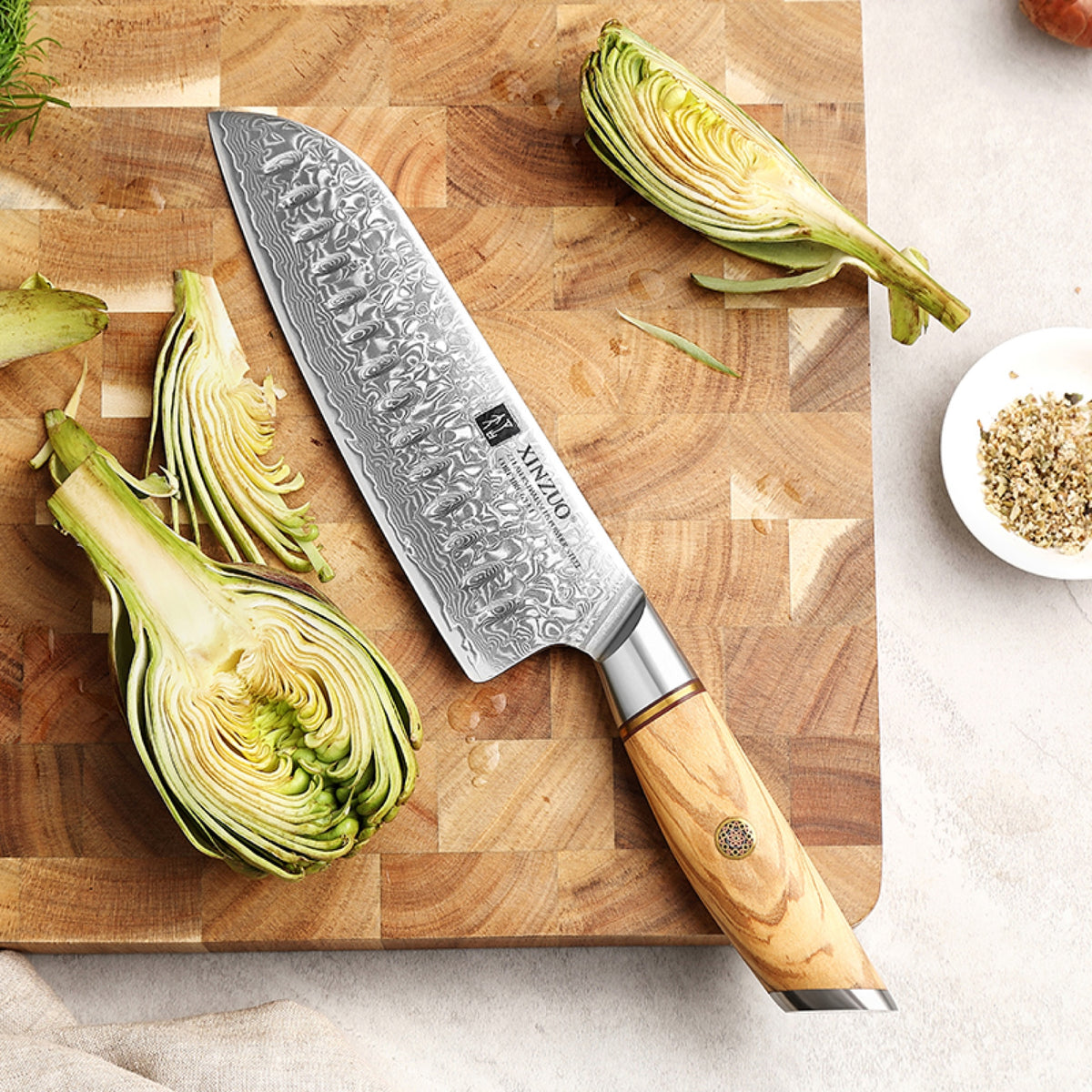 Cuchillo Santoku 18 cm · Lan Damasco