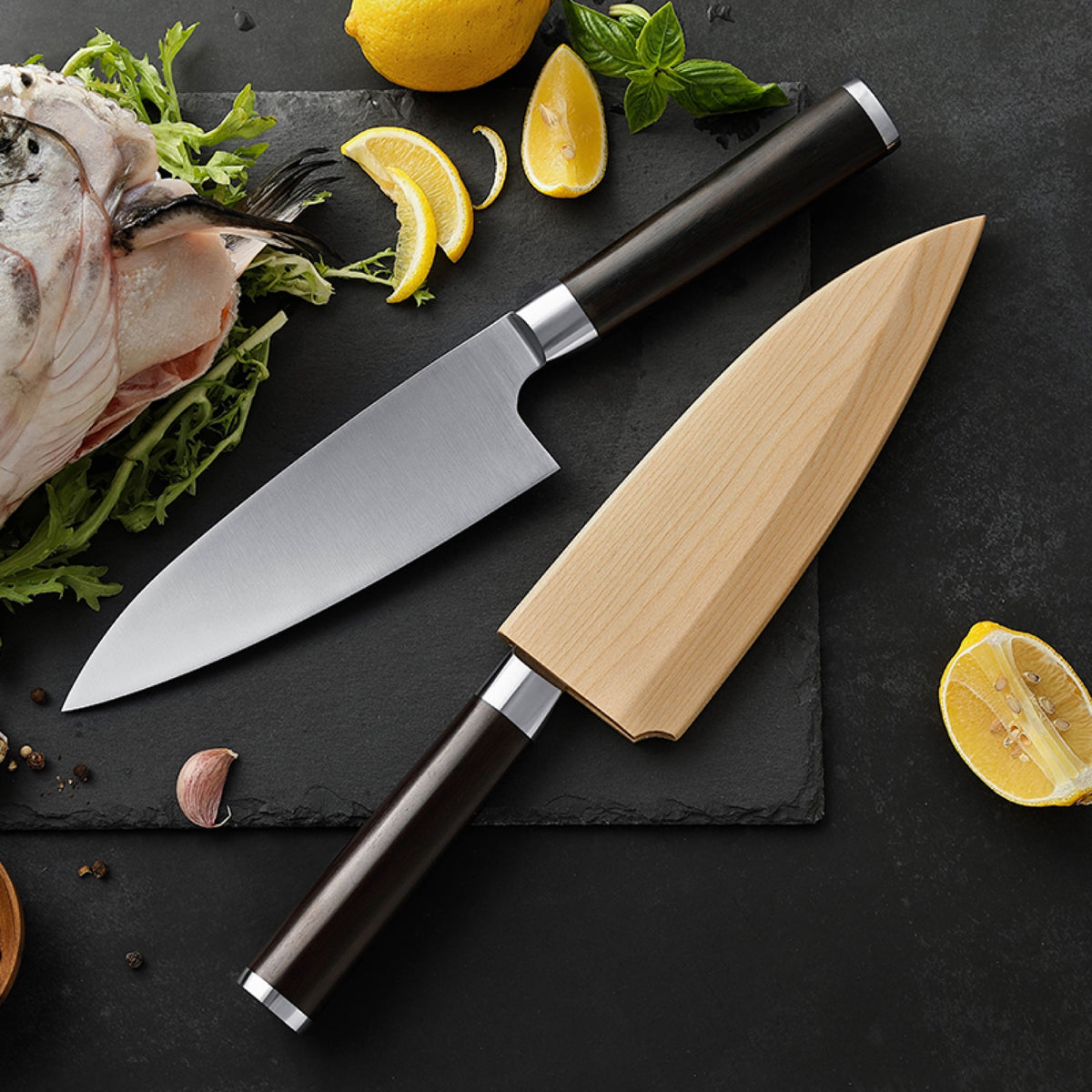 Cuchillo Deba 18 cm con funda